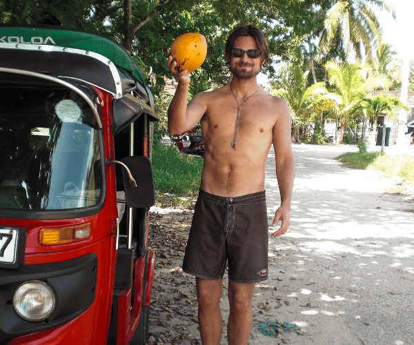 king coconut during with tuktuk